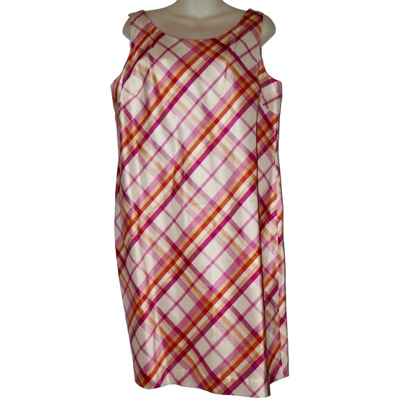 Natural Instincts Plaid Sleeveless Silk Dress Size 12 - Picture 1 of 5